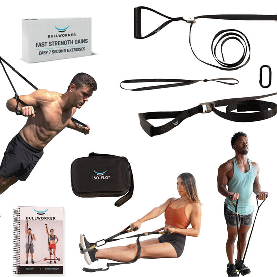 Bullworker ISO-FLO Isometric Exercise Equipment - Suspension Trainer Straps & Resistance Bands for Calisthenics Pilates and Strength Training Portable Home Gym Back Core Leg Arm Workout Equipment