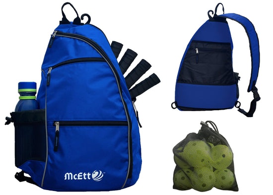 McEtt Pickleball Sling Bag – Adjustable Crossbody Backpack for Women Men – Holds Pickleballs Paddles Water Bottle Gear