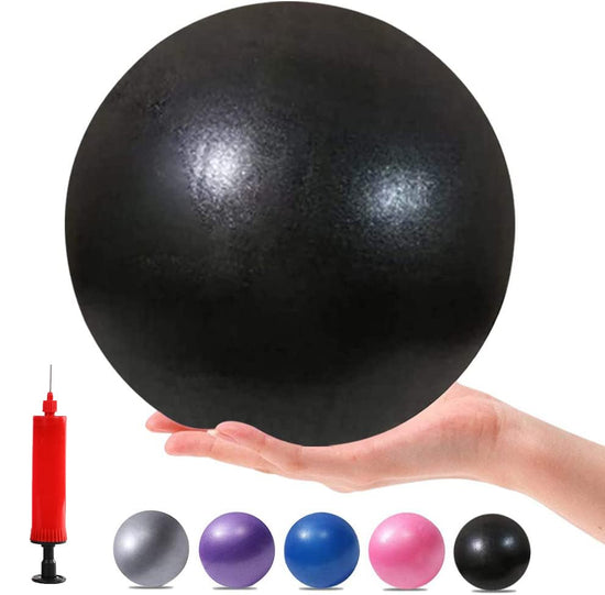 XIECCX Mini Yoga Balls 6 Inch Exercise Pilates Therapy Balance Micropore Ball Barre Equipment for Home Stability Training Physical Core Training with Pump(Black)
