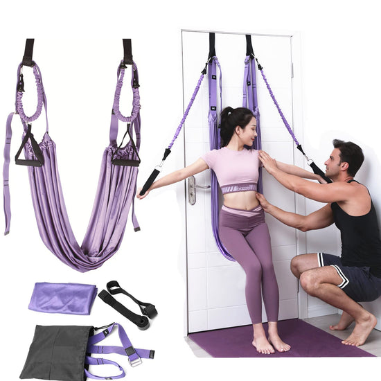 Kvittra Upgraded Yoga Strap for Stretching Leg Stretcher Pilates Equipment for Home Gym Back Bend Assist Trainer Waist Flexibility Workout Bands for Physical Therapy Ballet Dance Splits Gymnastics